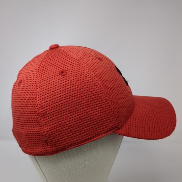 Under Armour Fitted Hat Red Large Embroidered Logo Vent Holes Outdoor - Picture 5 of 9
